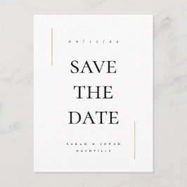 Moderne minimale niet-foto save the date aankondigingskaart