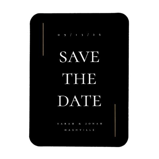 Moderne minimale niet-foto save the date magneet (Verticaal)