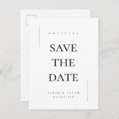 Moderne minimale niet-foto Sla de datum op Aankondigingskaart (Voorkant / Achterkant)