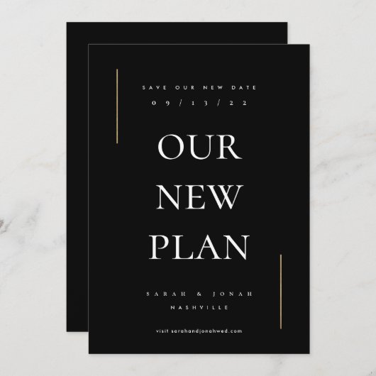 Moderne minimale niet-foto wijzigen van de datum save the date (Voorkant / Achterkant)