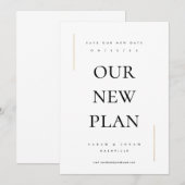 Moderne minimale niet-foto wijzigig de datum save the date (Voorkant / Achterkant)