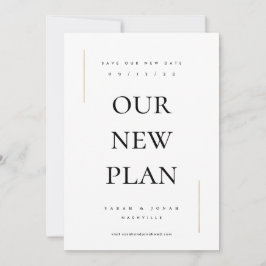 Moderne minimale niet-foto wijzigig de datum save the date
