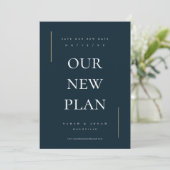 Moderne minimale niet-foto wijzigig de datum save the date (Staand voorkant)
