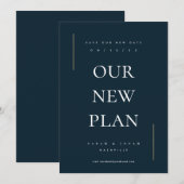 Moderne minimale niet-foto wijzigig de datum save the date (Voorkant / Achterkant)