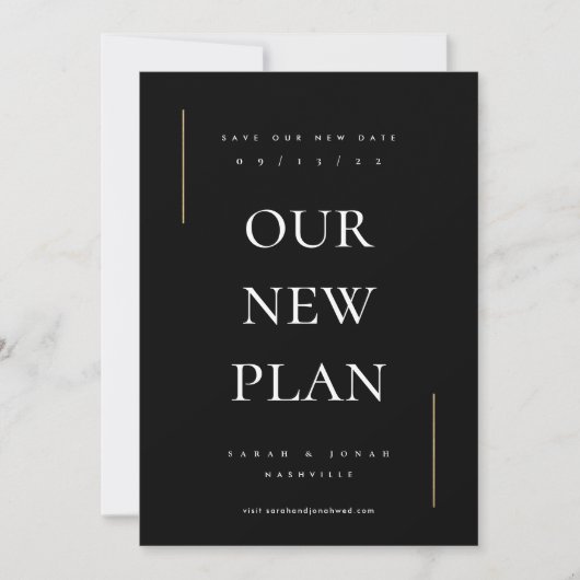 Moderne minimale niet-foto wijziging van de datum save the date (Voorkant)