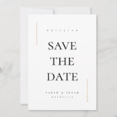 Moderne minimale niet-fotobruiloft save the date (Voorkant)