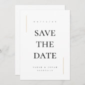 Moderne minimale niet-fotobruiloft save the date (Voorkant / Achterkant)