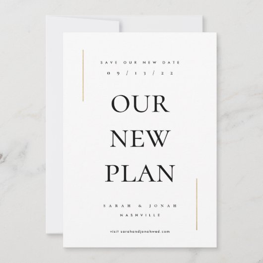 Moderne minimale niet-foto's wijzigen de datum save the date (Voorkant)