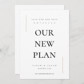 Moderne minimale niet-foto's wijzigen de datum save the date (Voorkant / Achterkant)