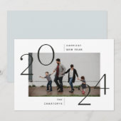 Moderne minimale nieuwjaarskaart feestdagenkaart (Voorkant / Achterkant)