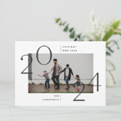 Moderne minimale nieuwjaarskaart feestdagenkaart (Staand voorkant)