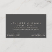 Moderne minimale notaris quill veer | Grijs Visitekaartje (Achterkant)