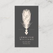 Moderne minimale notaris quill veer | Grijs Visitekaartje (Voorkant)