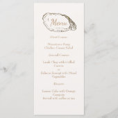 Moderne minimale Oester Pearl Beach bruiloft Menu (Voorkant)