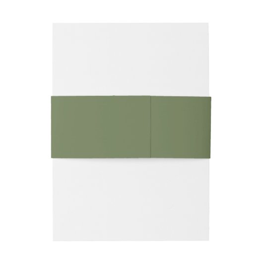 Moderne minimale olijfgroene bruiloft uitnodigingen wikkel (Achterkant Voorbeeld)