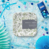 Moderne minimale olijftak botanische bruiloft papieren bordje (Feest)