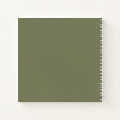 Moderne, minimale Olive Green Wedding Guest Book Notitieboek (Achterkant)