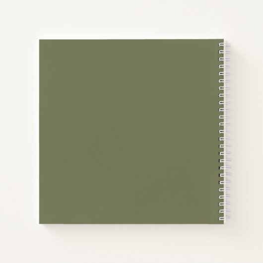Moderne, minimale Olive Green Wedding Guest Book Notitieboek (Achterkant)