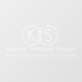 Moderne, minimale ontwerpbedrijfsmonogram raamsticker (Vel)