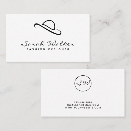 Moderne Minimale Ontwerper van de Mode van het Man Visitekaartje (Voorkant / Achterkant)