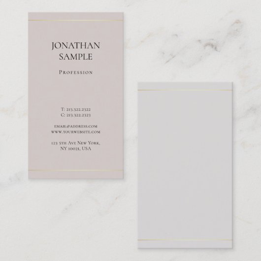 Moderne, minimale ontwerpklasjes visitekaartje (Voorkant / Achterkant)