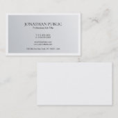 Moderne, minimale ontwerpversie met elegante zilve visitekaartje (Voorkant / Achterkant)