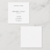 Moderne, minimale ontwerpweergave vierkante visitekaartje (Voorkant / Achterkant)