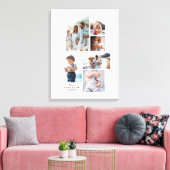 Moderne, minimale, op maat gemaakte familie 5 foto canvas afdruk (Insitu (Woonkamer))