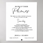 Moderne Minimale Opblazen hun telefoon bruiloft fo Poster (Voorkant)