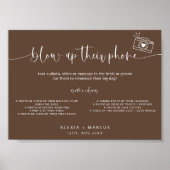 Moderne minimale opblazen hun telefoons bruiloft t poster (Voorkant)