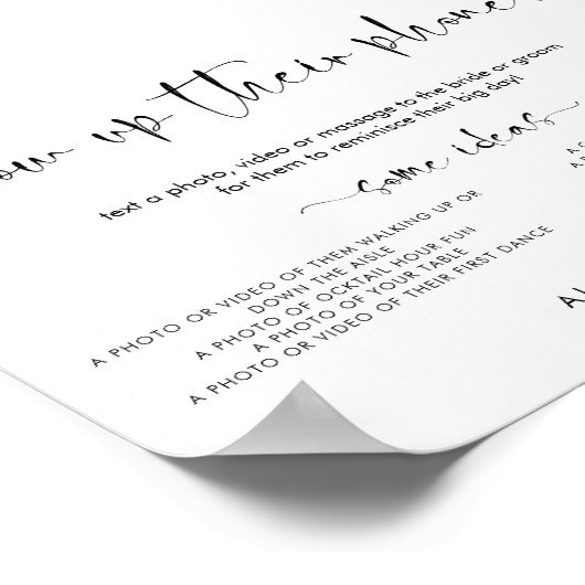 Moderne minimale opblazen hun telefoons bruiloft t poster (Hoek)