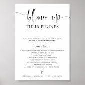 Moderne minimale opblazen hun telefoons bruiloft t poster (Voorkant)