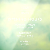 Moderne minimale openingstijden voor bedrijven raamsticker (Vel 3)