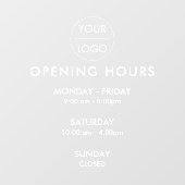 Moderne minimale openingstijden voor bedrijven raamsticker (Vel)