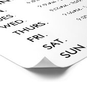 Moderne minimale openingstijden voor zakelijke Log Poster (Hoek)