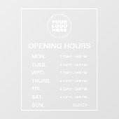 Moderne minimale openinguren voor zakelijke Logo Raamsticker (Vel)