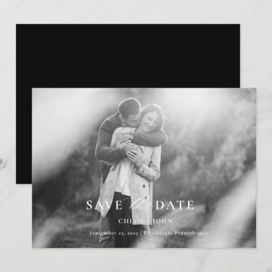 Moderne minimale opslagdatum kaart (Voorkant / Achterkant)