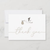 Moderne minimale opslagplaats Baby shower Bedankkaart (Voorkant)