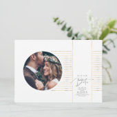 Moderne minimale opslagtijd voor de datumfoto save the date (Staand voorkant)