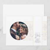 Moderne minimale opslagtijd voor de datumfoto save the date (Voorkant / Achterkant)