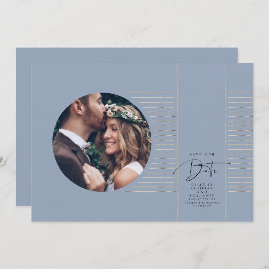 Moderne minimale opslagtijd voor de datumfoto save the date (Voorkant / Achterkant)