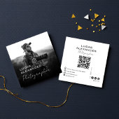 Moderne Minimale OR Code Social Media Fotograaf Vierkante Visitekaartje