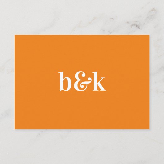 Moderne minimale Oranje bruiloft - DETAILS-behuizi Informatiekaartje (Achterkant)