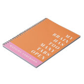 Moderne minimale oranje en roze typografie notitieboek (Linkerzijde)