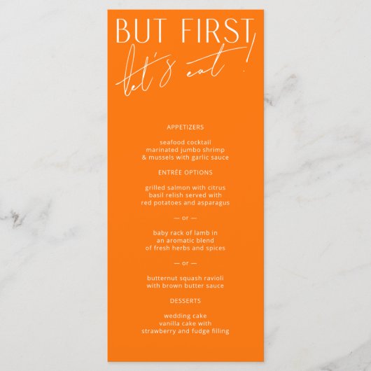 Moderne, minimale Oranje, levendige binnenste menu (Voorkant)