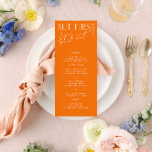 Moderne, minimale Oranje, levendige binnenste menu<br><div class="desc">Ontworpen om te coördineren met voor het "Bright" Collectie van de Uitnodiging van de Weddenschap. Klik op "Details" om meer informatie te wijzigen. Om de tekst te verplaatsen of de grootte, de doopvont, of de kleur te veranderen, klik "uitgeven gebruikend het Hulpmiddel van het Ontwerp". Uitzicht de verbinding van het...</div>