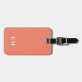 Moderne minimale Oranje monogram Initialen Bagagelabel (Voorkant horizontaal)