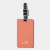 Moderne minimale Oranje monogram Initialen Bagagelabel (Voorkant verticaal)