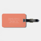 Moderne minimale Oranje monogram Initialen Bagagelabel (Achterkant horizontaal)