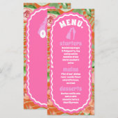 Moderne minimale Oranje retro bloemboog menu (Voorkant / Achterkant)